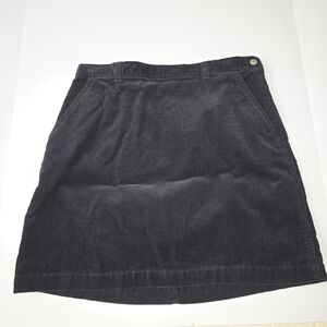 J Crew Corduroy Mini skirt Black size 12p 100% Cotton